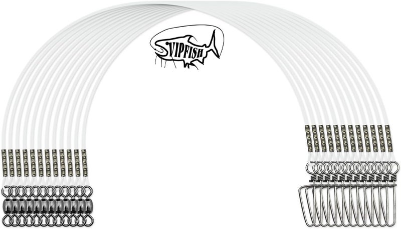 Vipfish Fishing Fluorocarbon Leader with Crane Swivel and Snaps - Heavy Duty 20-80lb Fluorocarbon Leader Connects Lures, Bait, or Hooks for Saltwater & Freshwater Fishing - Image 1